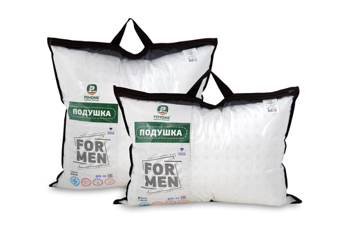 Подушка заменитель лебяжьего пуха тик For men Реноме