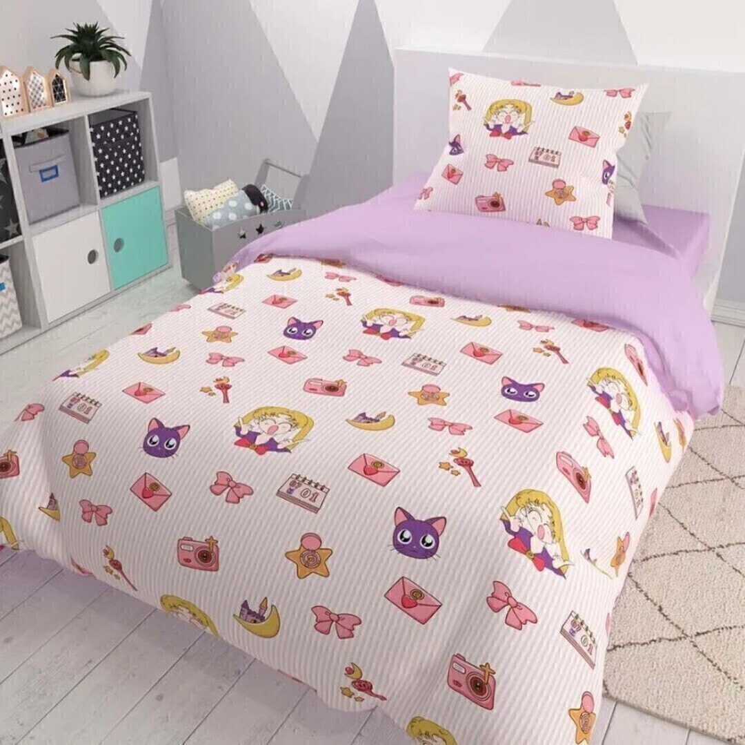 КПБ детский  поплин (нав. 70*70) Браво Кидс New collection <5837-1+4078а-1 Аниме Скидка>