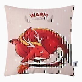 Подушка декоративная 40*40 велюр Этель Н.Г.<9822234 Warm winter>(Новогодний ассортимент)